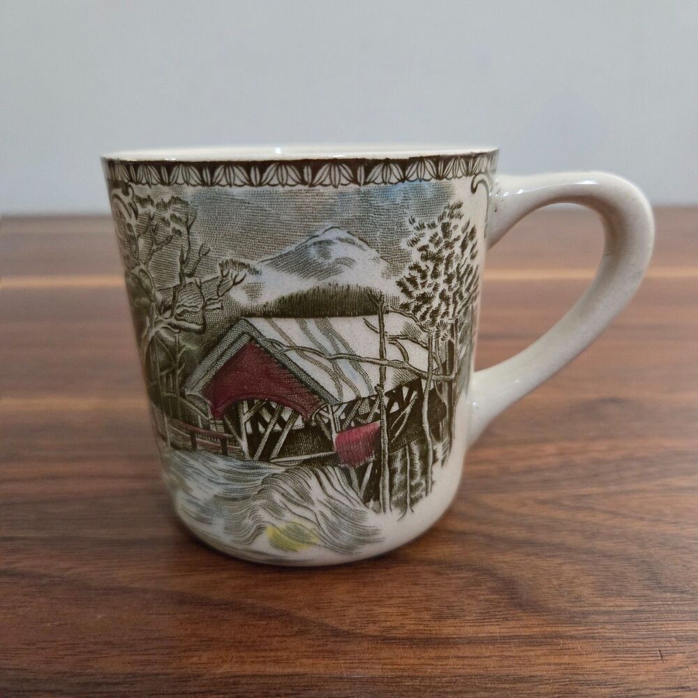 Johnson Bros Friendly Village The Covered Bridge Coffee Tea Mug England Ornate